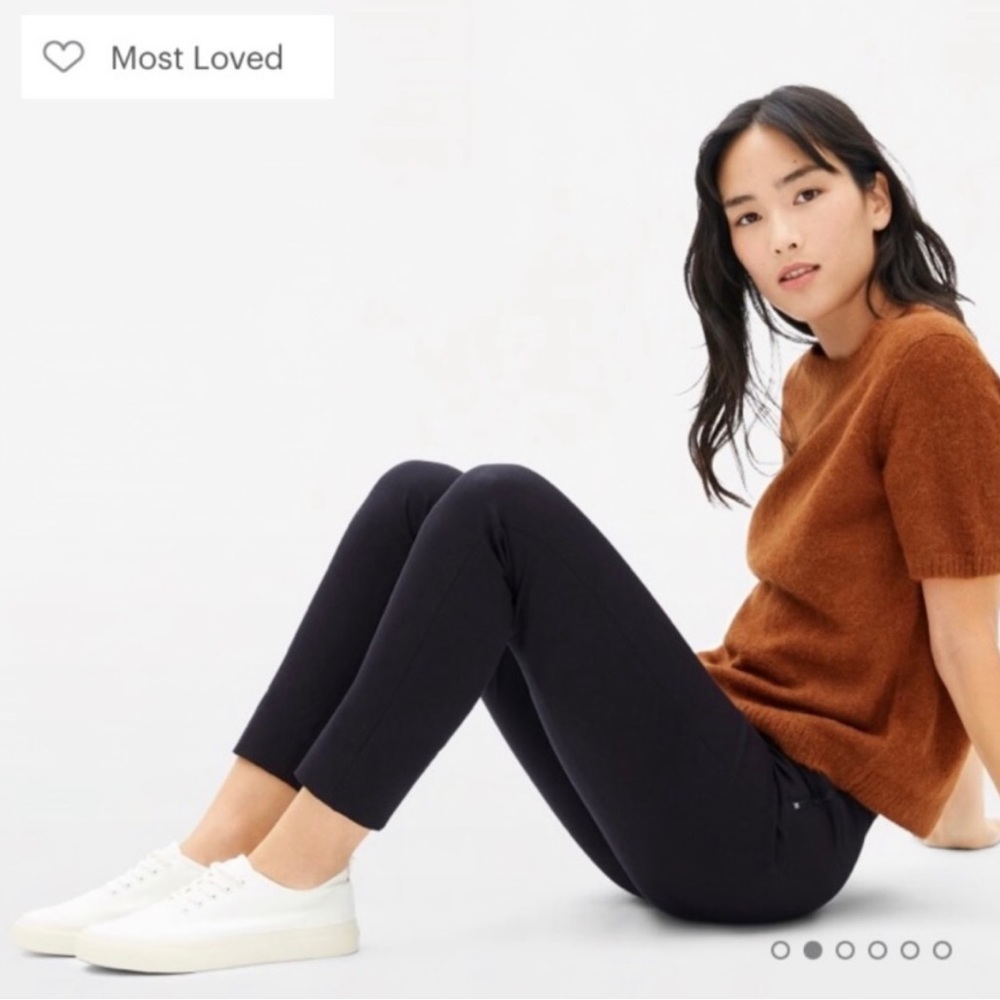 Everlane Cotton Side Zip Pants - Black - Size 6
